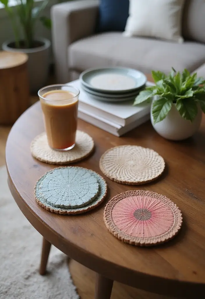 25 Thoughtful Wedding Gift Ideas for the Bride She’ll Treasure - 17. Handcrafted Coasters