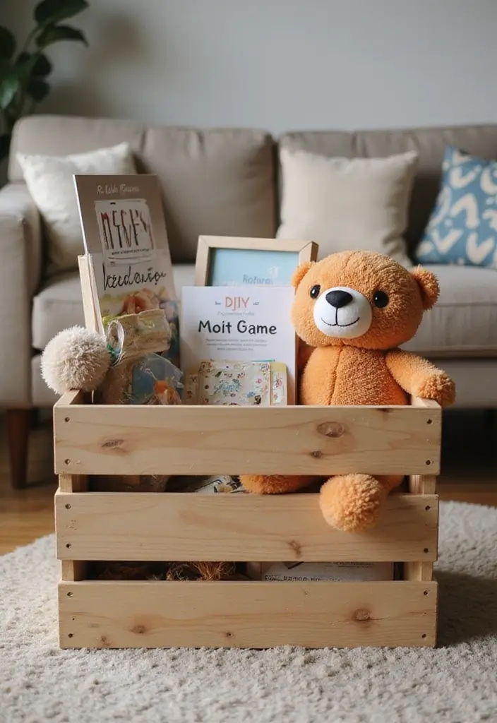 15 Baby Shower Crate Gift Basket Ideas to Try - 10. Family Bonding Crate