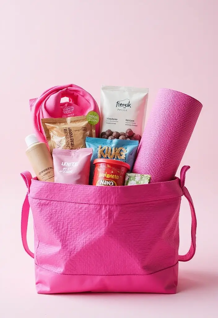 15 Pretty Pink Gift Basket Ideas for Any Occasion - 12. Pink Fitness Basket