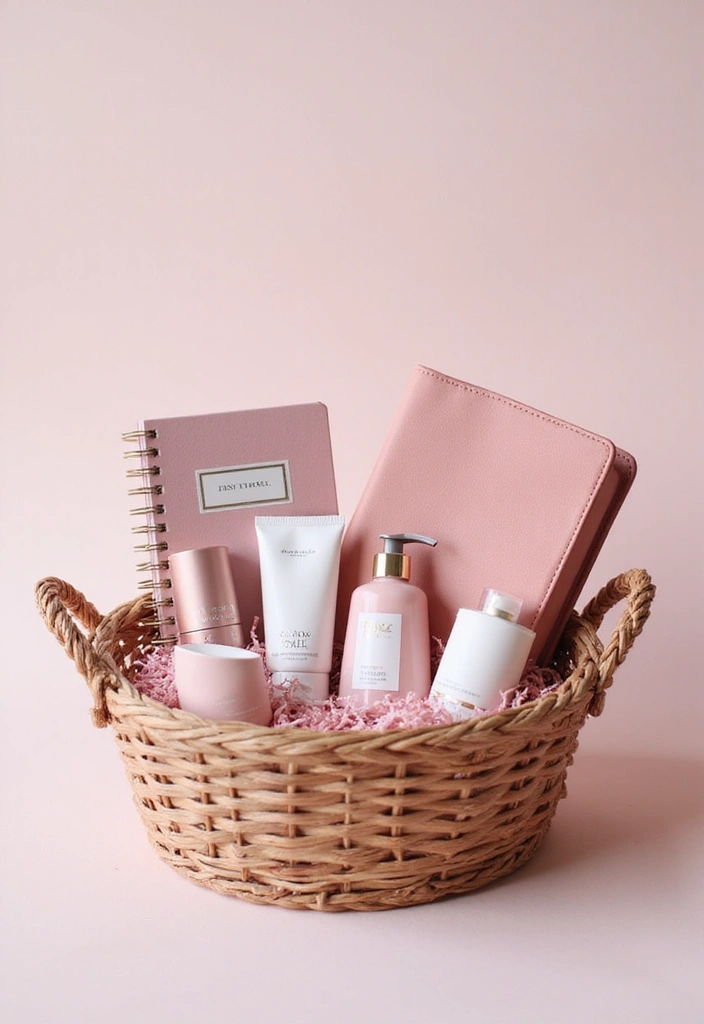 15 Pretty Pink Gift Basket Ideas for Any Occasion - 13. Pink Travel Essentials Basket