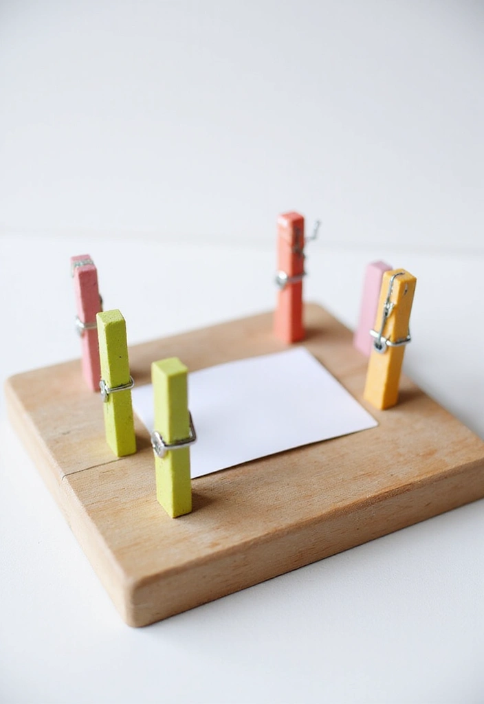 15 Cute & Easy DIY Gift Card Holder Ideas - 11. Clothespin Holder