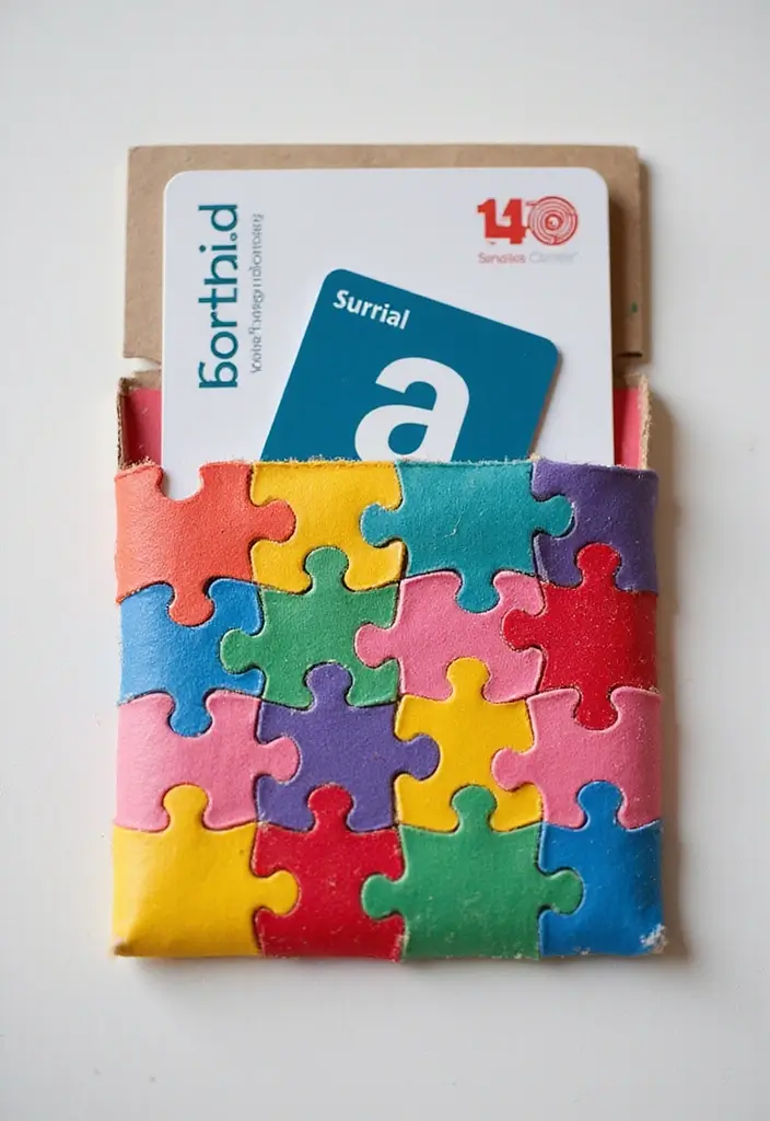 15 Cute & Easy DIY Gift Card Holder Ideas - 12. Puzzle Piece Holder