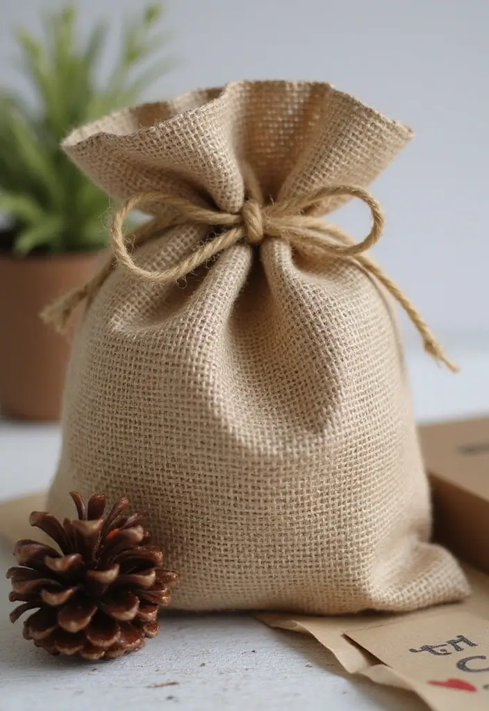 15 Cute & Easy DIY Gift Card Holder Ideas - 5. Burlap Bag