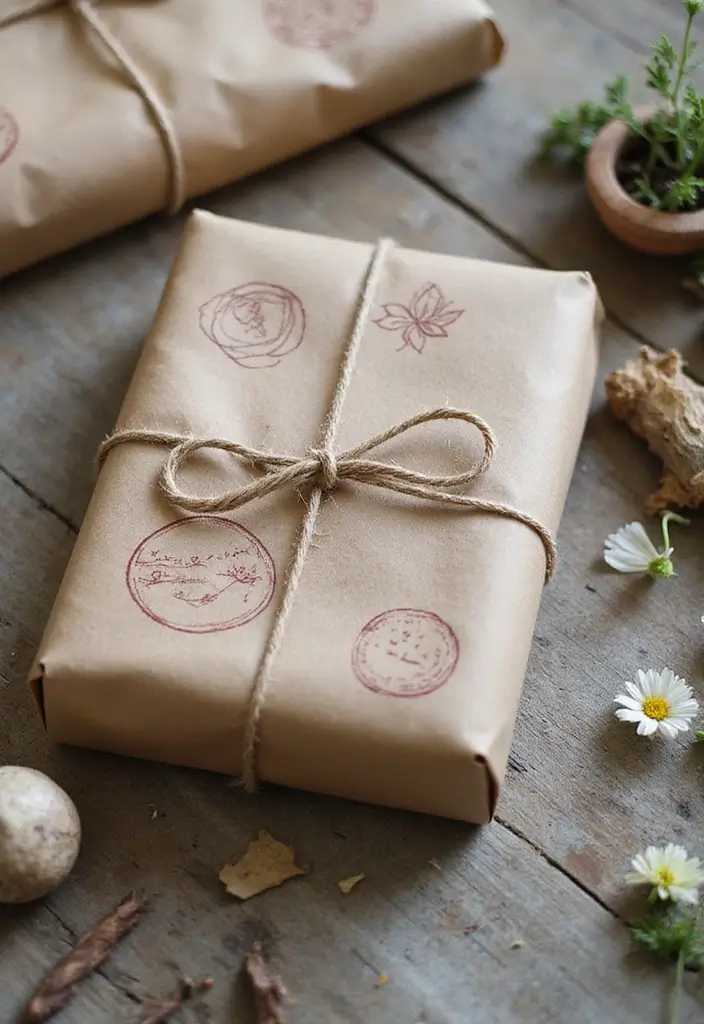 15 Unique Gift Wrapping Ideas to Wow Your Loved Ones - 1. Recycled Brown Paper Elegance