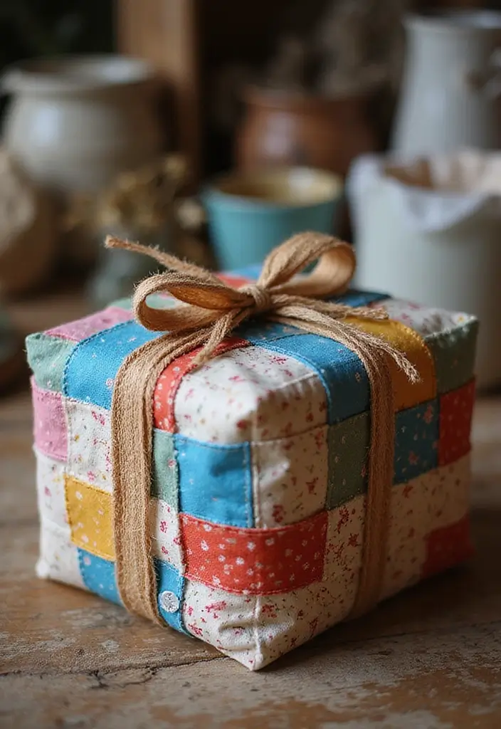 15 Unique Gift Wrapping Ideas to Wow Your Loved Ones - 12. Scrap Fabric Patches