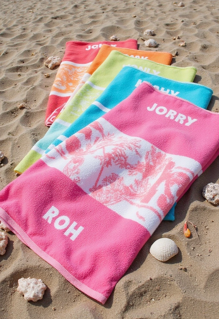 20 Thoughtful Gift Ideas for Best Friend’s Wedding - 15. Personalized Beach Towels