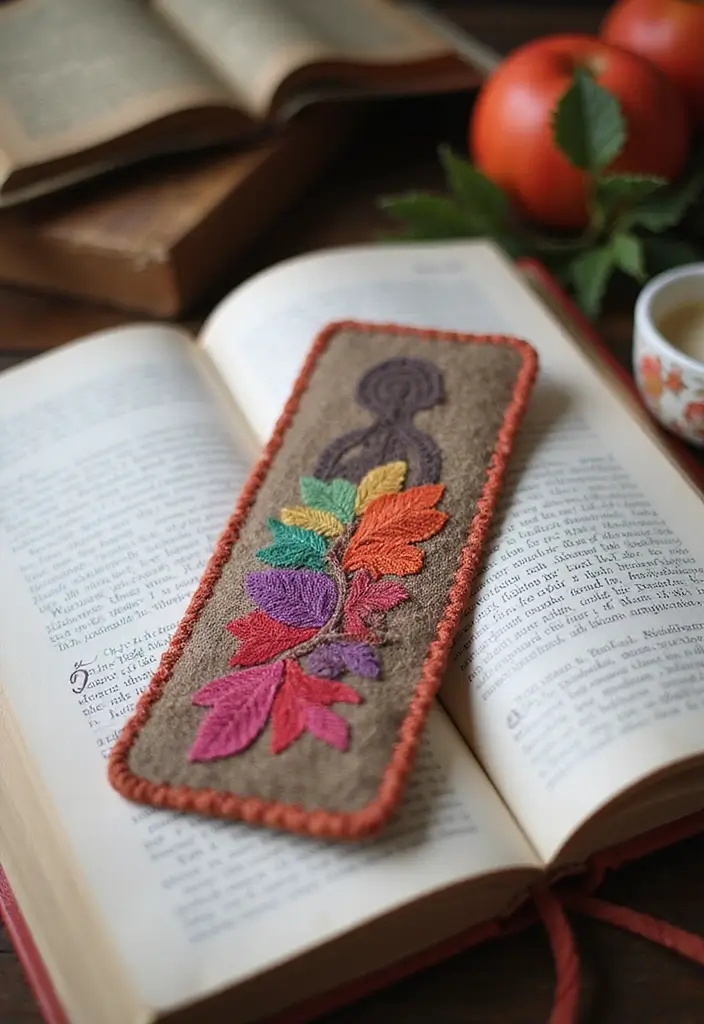 20 Creative DIY Gift Ideas for Friends to Make Them Smile - 16. Hand-Stitched Bookmark