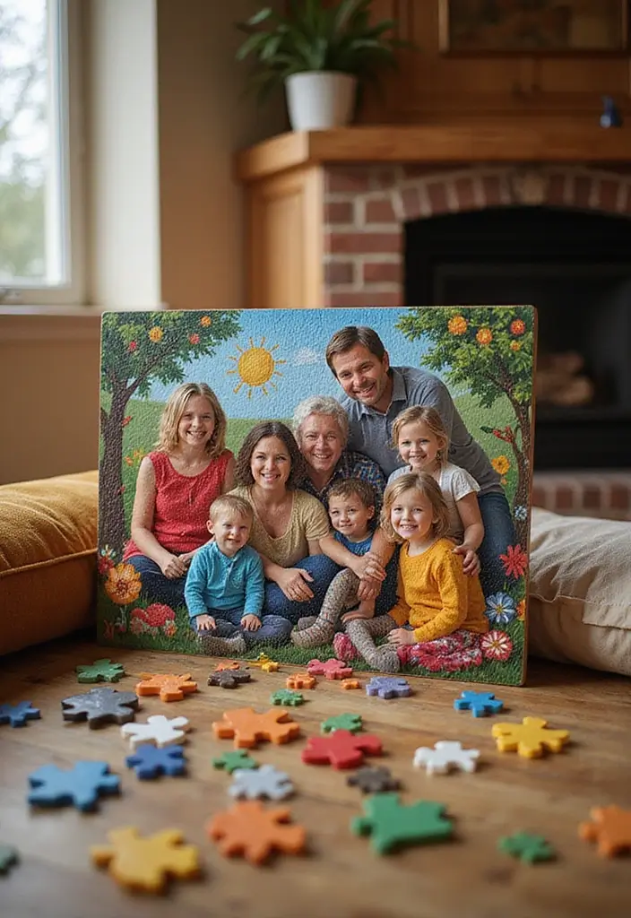 25 Eco-Friendly DIY First Birthday Gift Ideas Every Parent Will Appreciate - 19. DIY Family Puzzle