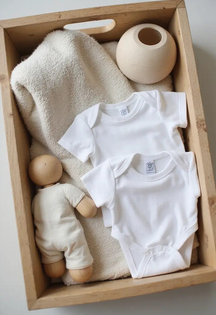 15 Baby Shower Crate Gift Basket Ideas to Try - 1. Organic Cotton Baby Essentials Crate