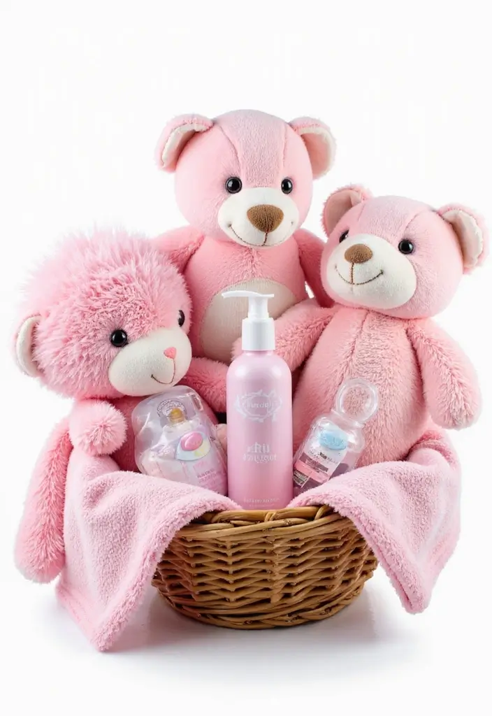 15 Pretty Pink Gift Basket Ideas for Any Occasion - 1. Baby Shower Bliss Basket