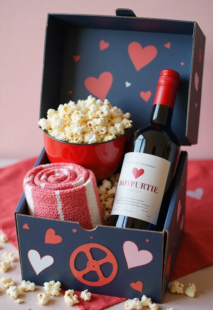 20 Creative Wine Gift Box Ideas for Any Occasion - 3. Themed Movie Night Box