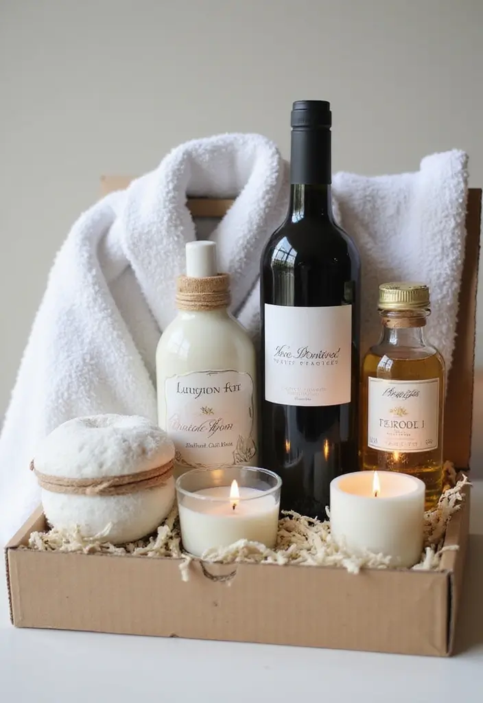 20 Creative Wine Gift Box Ideas for Any Occasion - 6. Spa Day Wine Box
