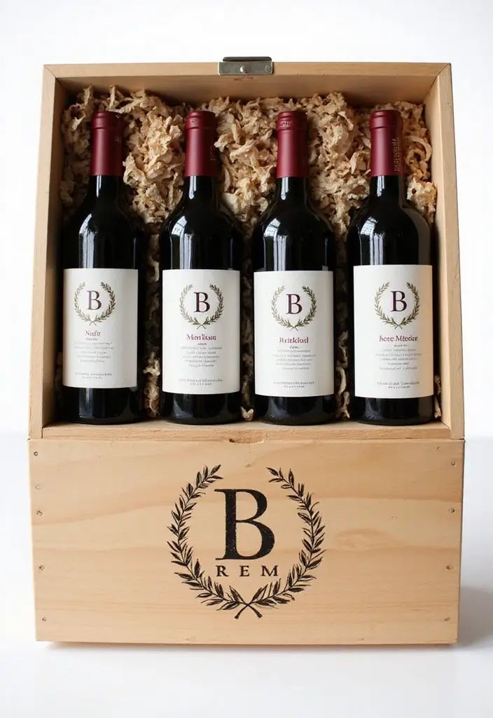 20 Creative Wine Gift Box Ideas for Any Occasion - 7. Personalized Monogrammed Box