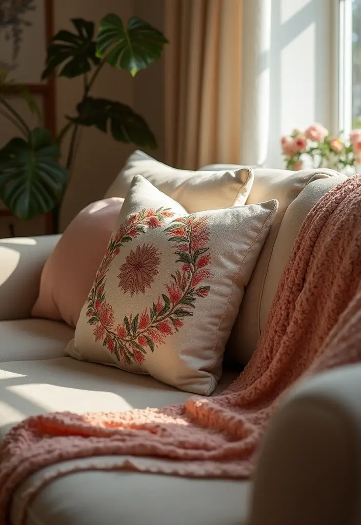 20 Cute Christmas Gift Ideas for Girlfriend She’ll Love - 15. DIY Embroidered Pillow