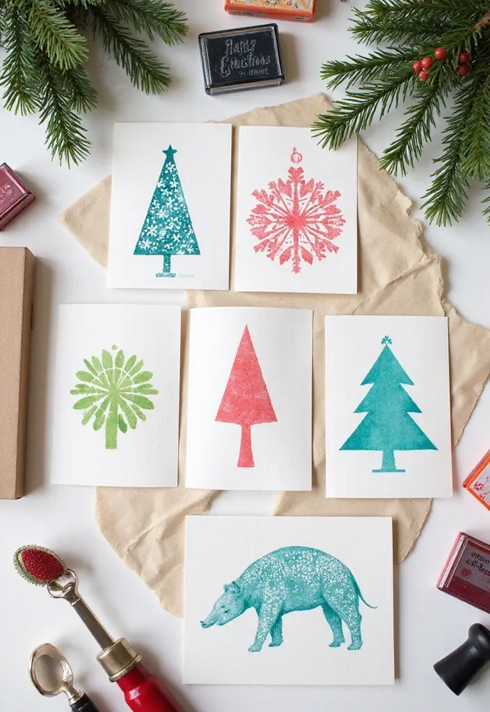 20 Easy Christmas Gift Card Ideas Anyone Can Copy - 12. Stamped Designs