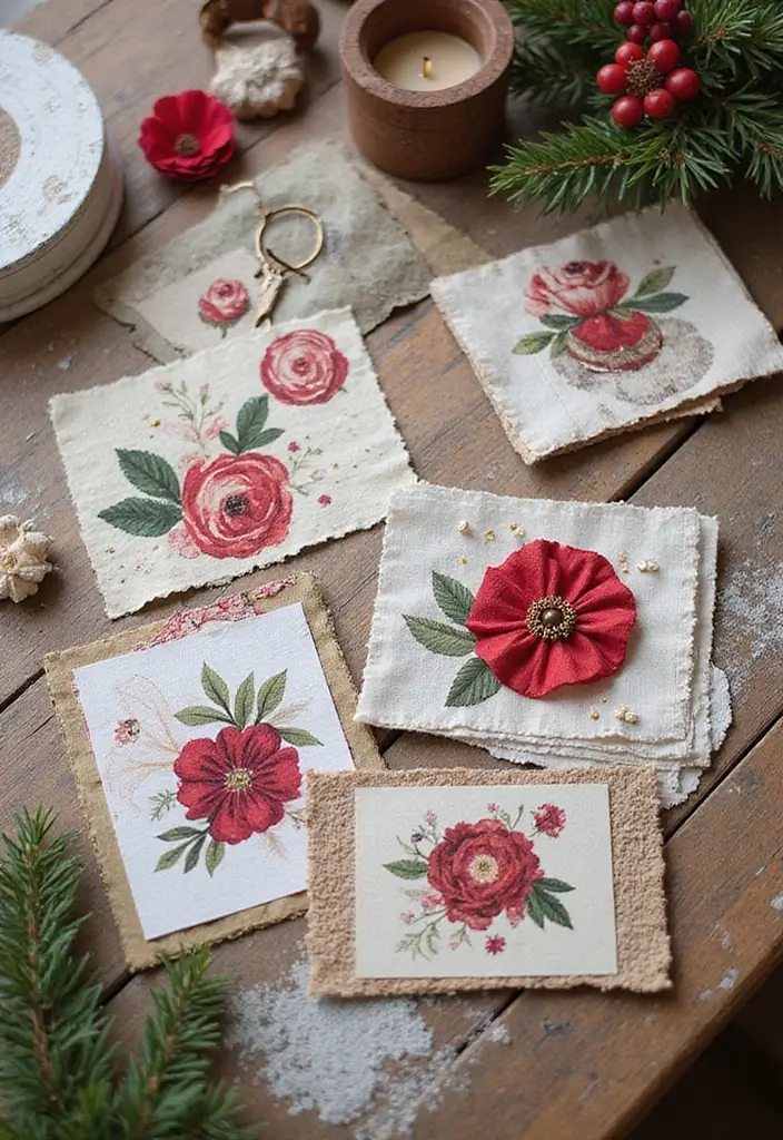 20 Easy Christmas Gift Card Ideas Anyone Can Copy - 16. Patchwork Cards