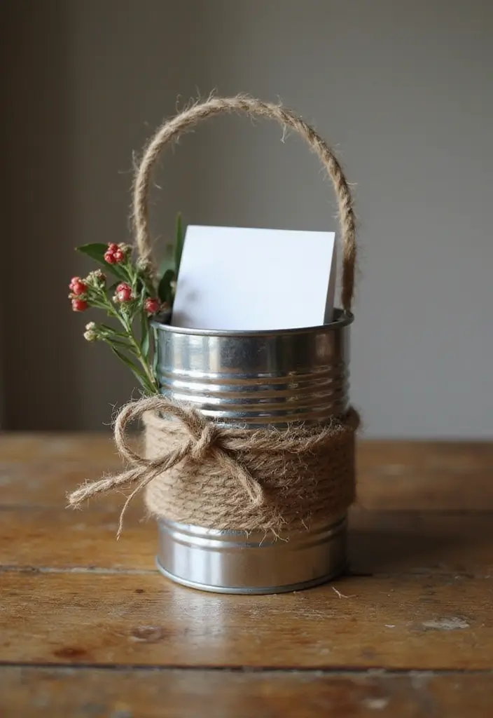 20 Easy Christmas Gift Card Ideas Anyone Can Copy - 4. Upcycled Tin Can Holders