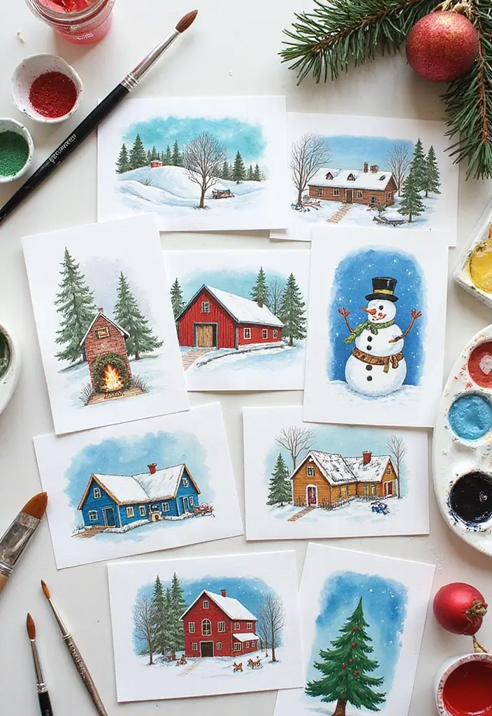20 Easy Christmas Gift Card Ideas Anyone Can Copy - 5. Hand-Painted Gift Cards