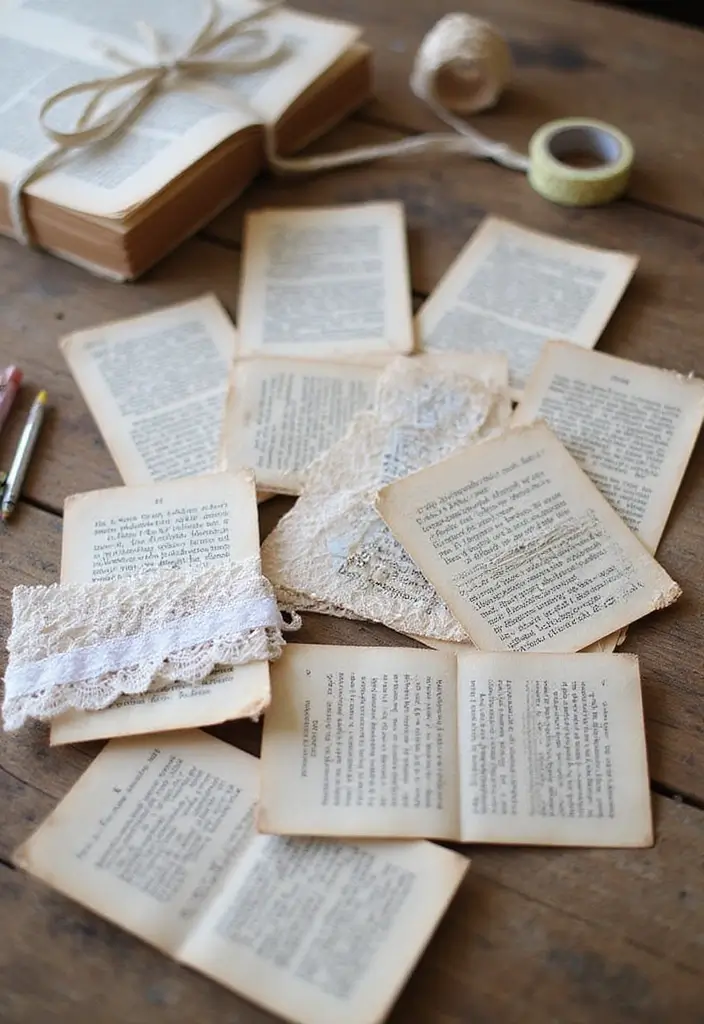 20 Easy Christmas Gift Card Ideas Anyone Can Copy - 7. Vintage Book Page Cards