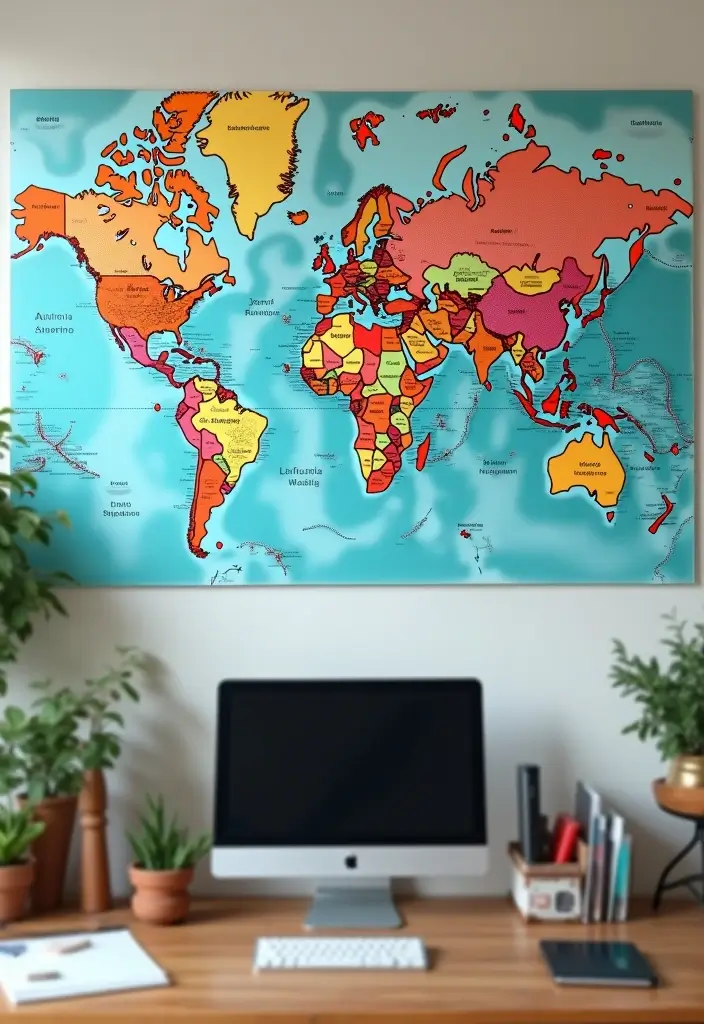 20 First Anniversary Gift Ideas for Husband He’ll Love - 15. Personalized Travel Map