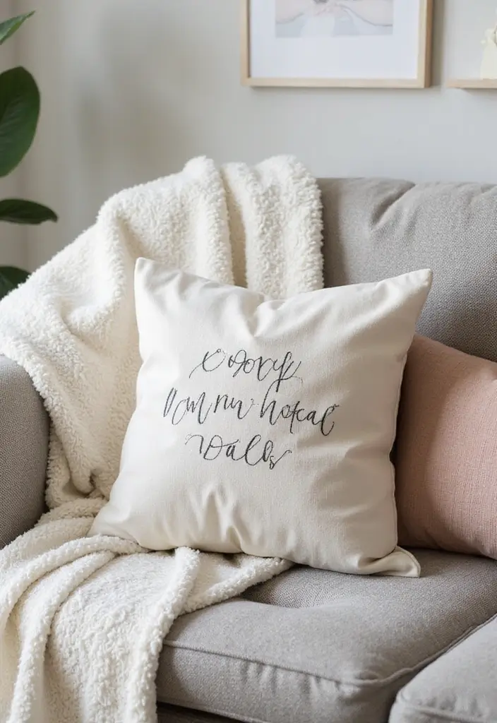 20 First Anniversary Gift Ideas for Husband He’ll Love - 18. DIY Embroidered Pillow