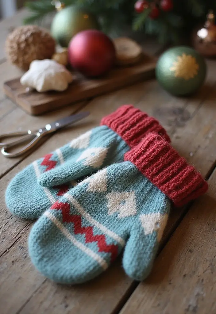 20 Fun Christmas Gift Ideas for Friends This Holiday Season - 1. Upcycled Sweater Mittens