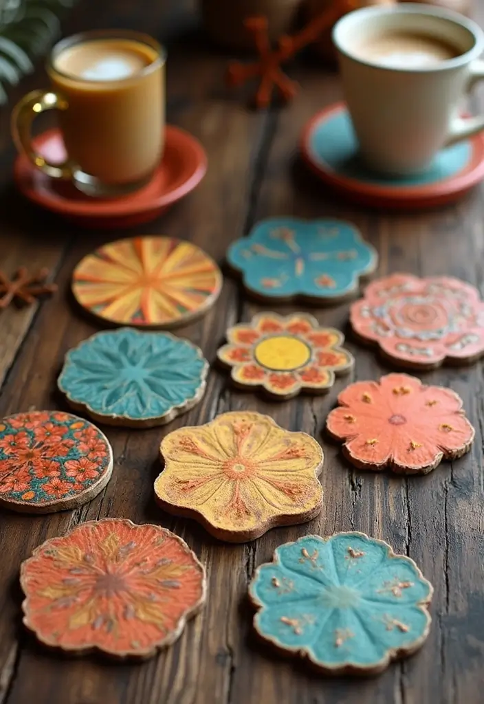 20 Fun Christmas Gift Ideas for Friends This Holiday Season - 8. Handmade Coasters
