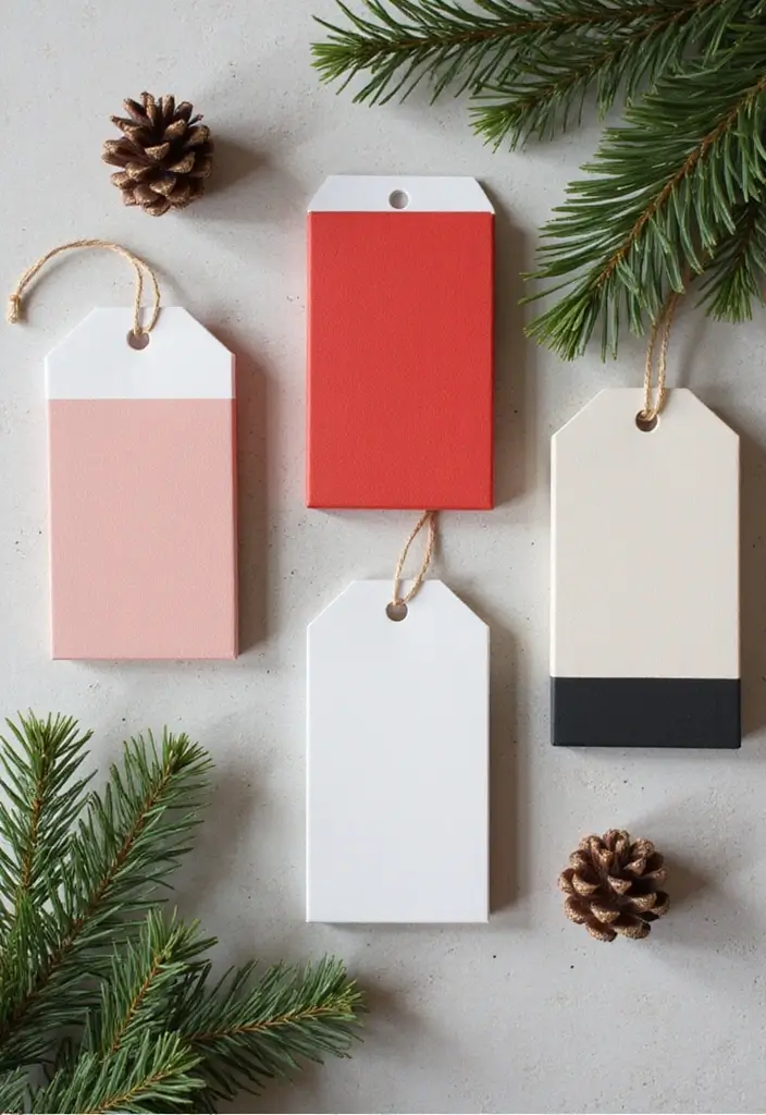 25 Creative Christmas Gift Tag Ideas You Can DIY - 19. Color-Blocked Tags