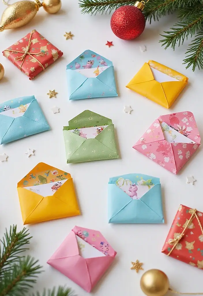25 Creative Christmas Gift Tag Ideas You Can DIY - 20. Mini Envelope Tags