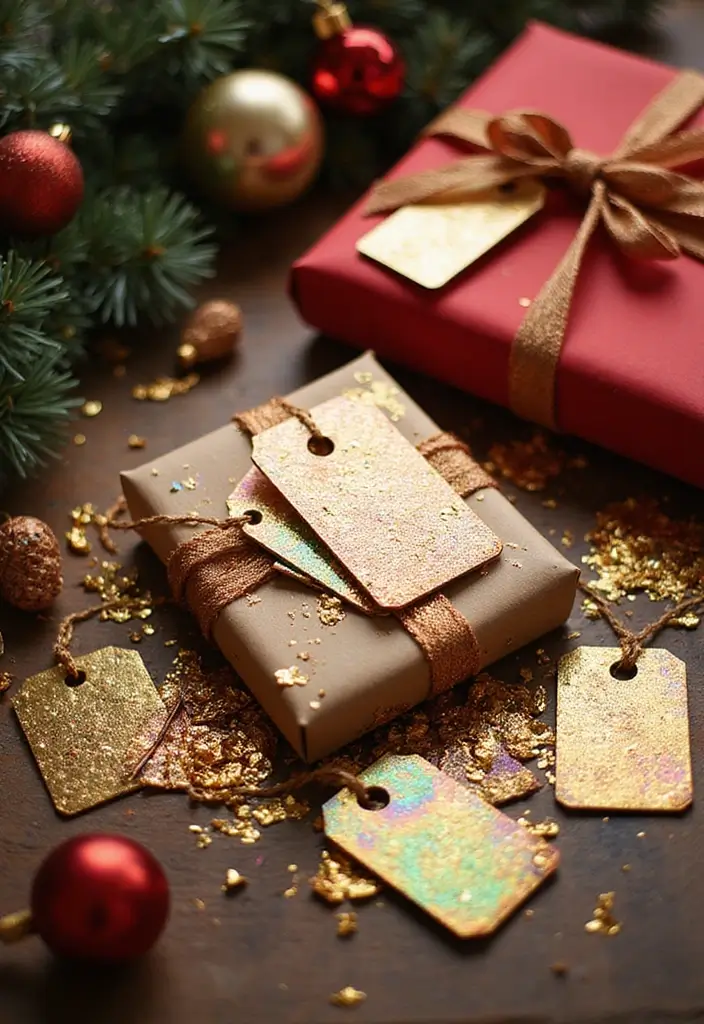25 Creative Christmas Gift Tag Ideas You Can DIY - 21. Foil Stamped Tags