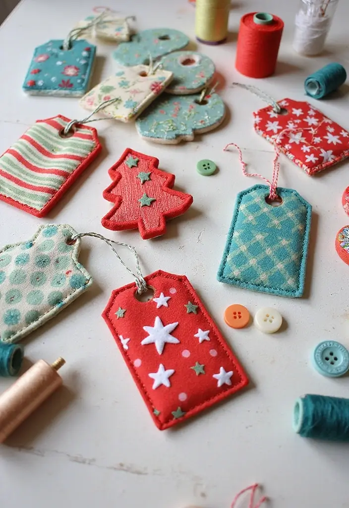 25 Creative Christmas Gift Tag Ideas You Can DIY - 3. Fabric Tags