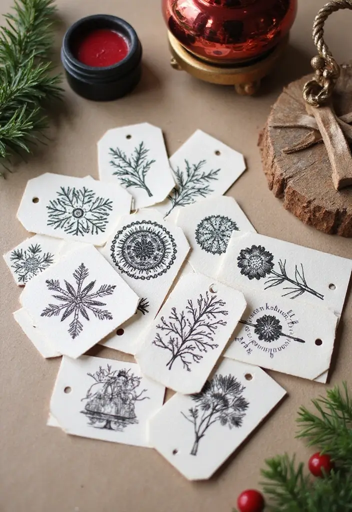 25 Creative Christmas Gift Tag Ideas You Can DIY - 4. Stamped Tags