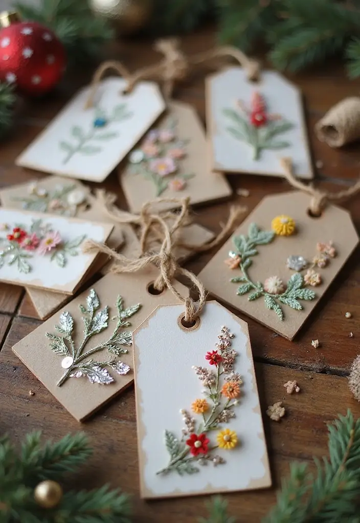 25 Creative Christmas Gift Tag Ideas You Can DIY - 9. Embellished Tags