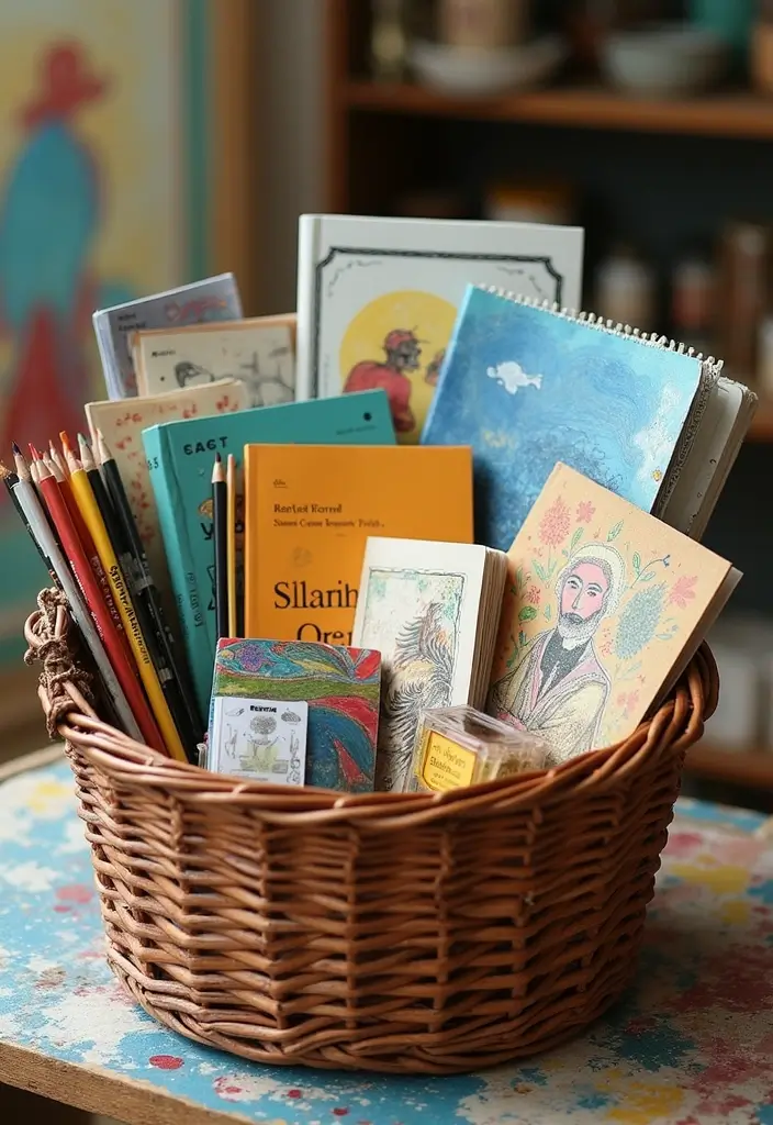 25 DIY Gift Basket Ideas for Any Occasion - 18. Artistic Inspiration Basket