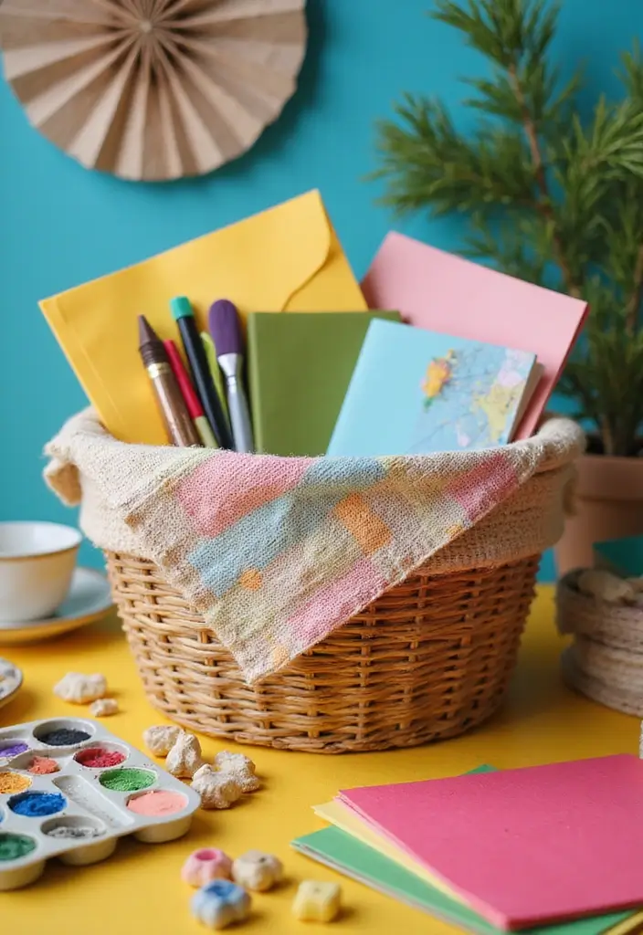 25 DIY Gift Basket Ideas for Any Occasion - 5. Crafting Supplies Basket
