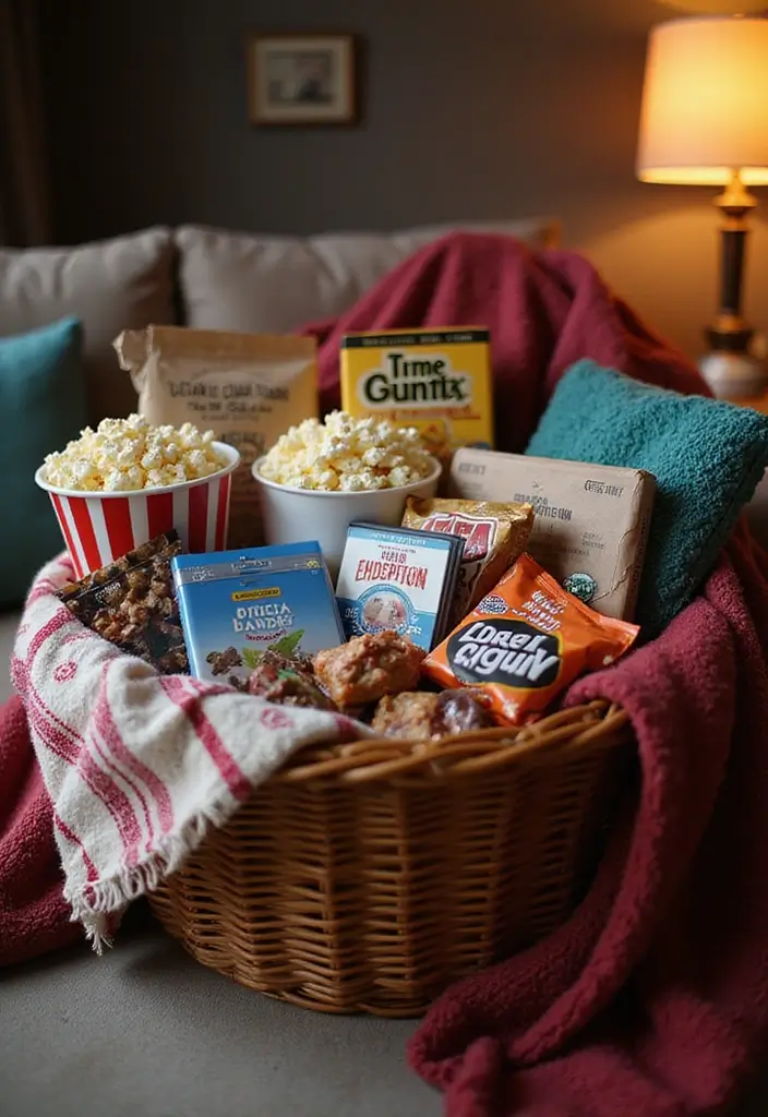 25 DIY Gift Basket Ideas for Any Occasion - 7. Movie Night Basket