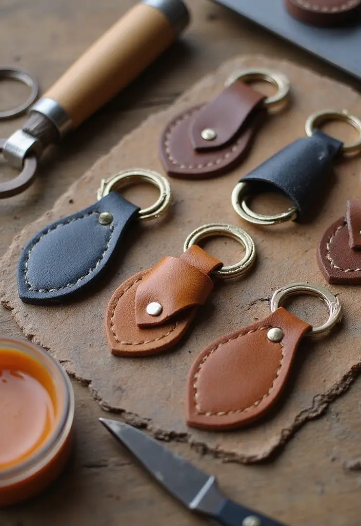 25 Handmade Christmas Gift Ideas That Feel Extra Special - 3. Handmade Leather Keychains