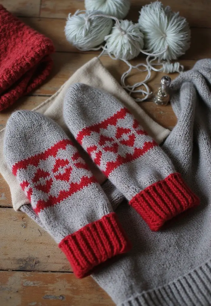 25 Handmade Christmas Gift Ideas That Feel Extra Special - 4. Upcycled Sweater Mittens