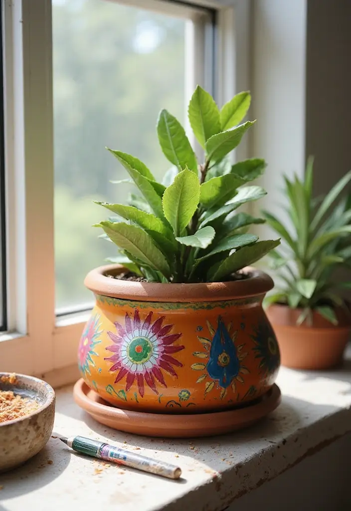 25 Unique 20th Birthday Gift Ideas for a Special Celebration - 9. Hand-Painted Plant Pot