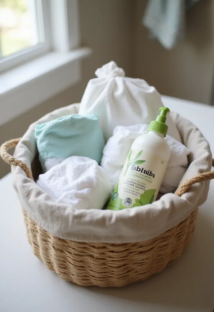 15 Baby Shower Crate Gift Basket Ideas to Try - 5. Eco-Friendly Diaper Necessities Basket