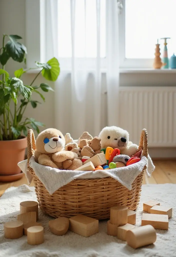 15 DIY Baby Shower Gift Basket Ideas That Stand Out - 5. Eco-Friendly Playtime Basket