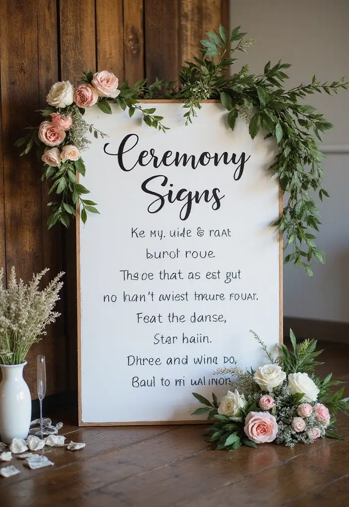 20 Thoughtful Gift Ideas for Best Friend’s Wedding - 5. Hand-Painted Ceremony Sign