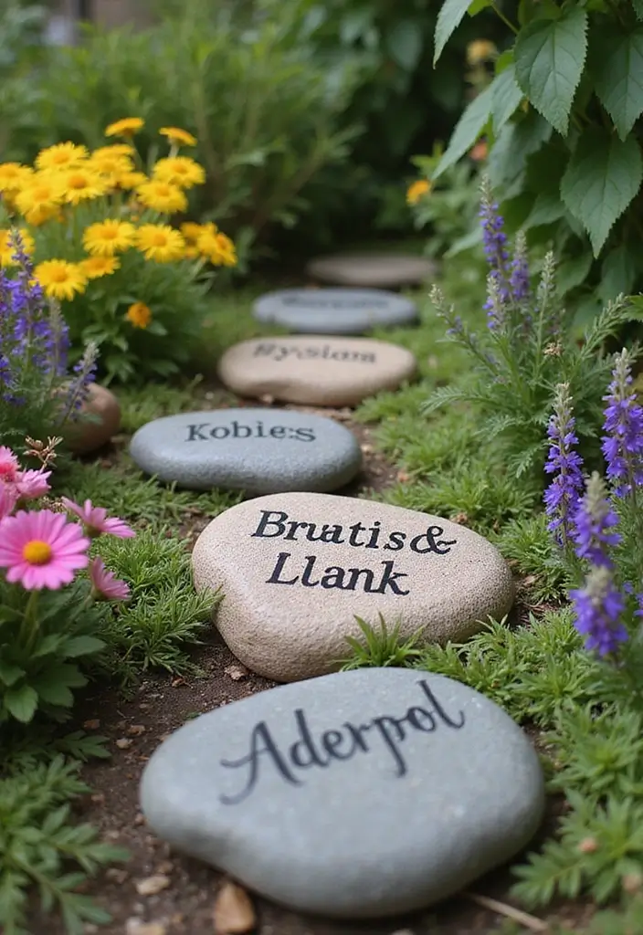 20 Heartfelt Anniversary Gift Ideas for Parents - 6. Personalized Garden Stones