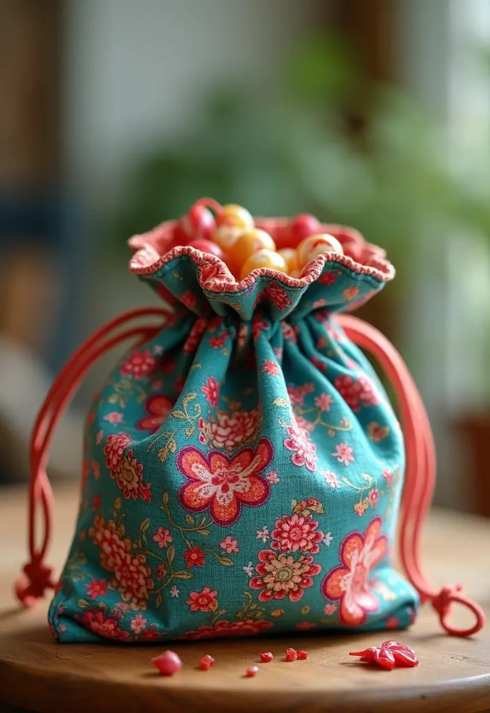 25 DIY Gift Box Ideas You Can Easily Make at Home - 6. Fabric Drawstring Bags