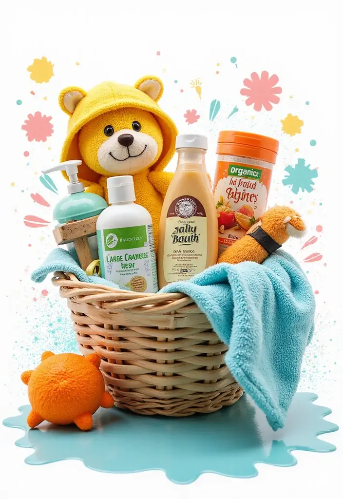 15 DIY Baby Shower Gift Basket Ideas That Stand Out - 7. Bath Time Fun Basket