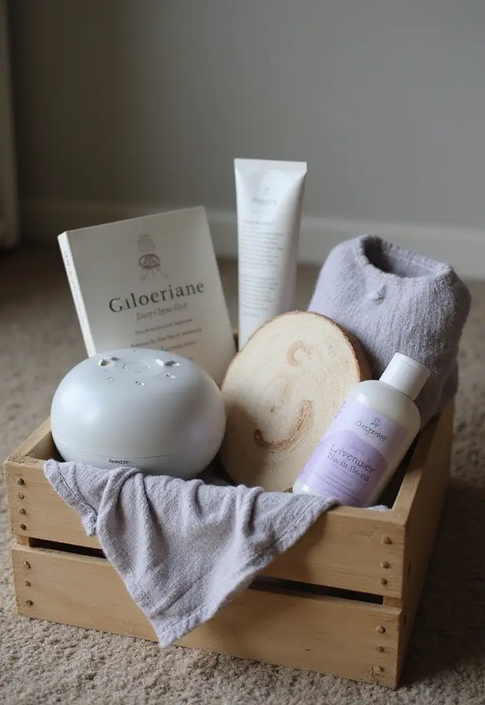 15 Baby Shower Crate Gift Basket Ideas to Try - 8. Sleepy Time Relaxation Crate