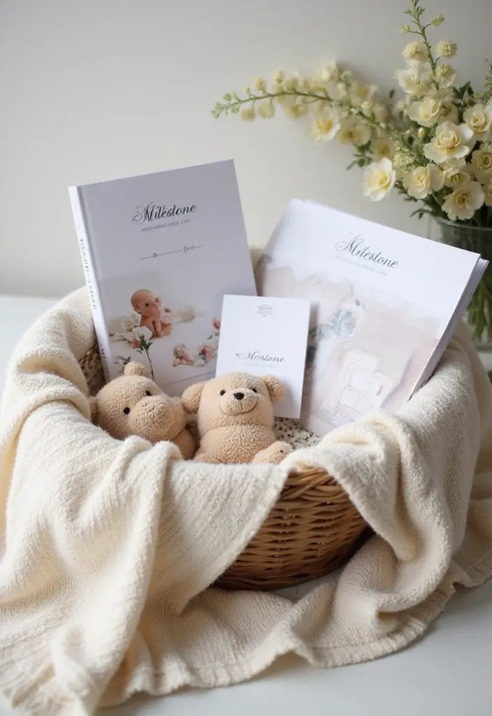 15 DIY Baby Shower Gift Basket Ideas That Stand Out - 8. Milestone Memory Basket