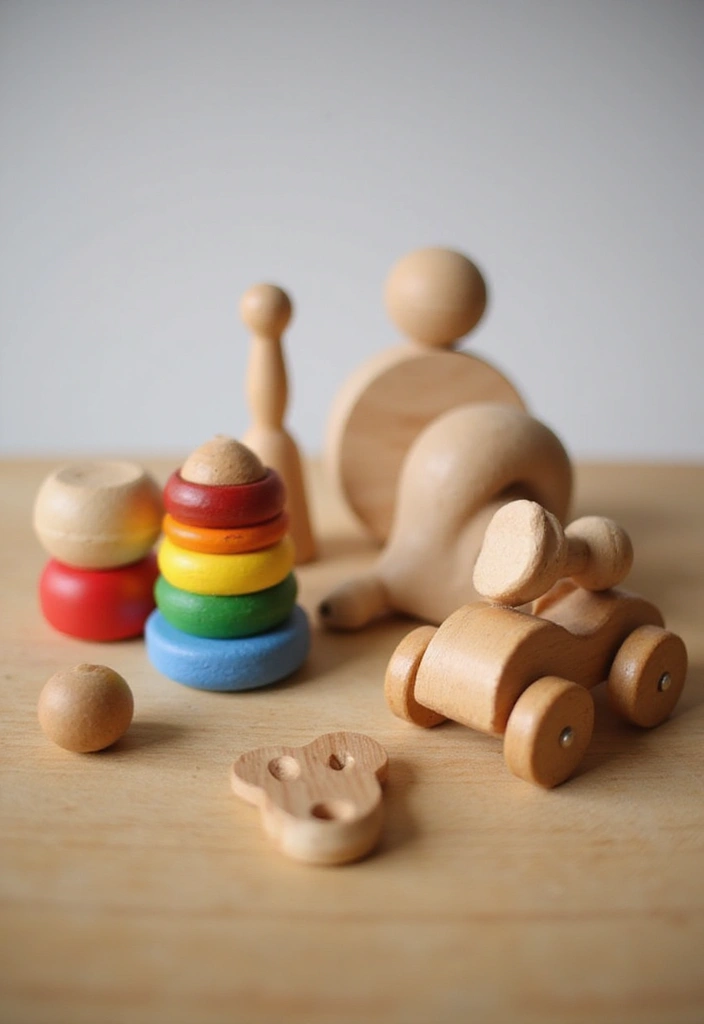 25 Eco-Friendly DIY First Birthday Gift Ideas Every Parent Will Appreciate - 8. Simple Wooden Toys