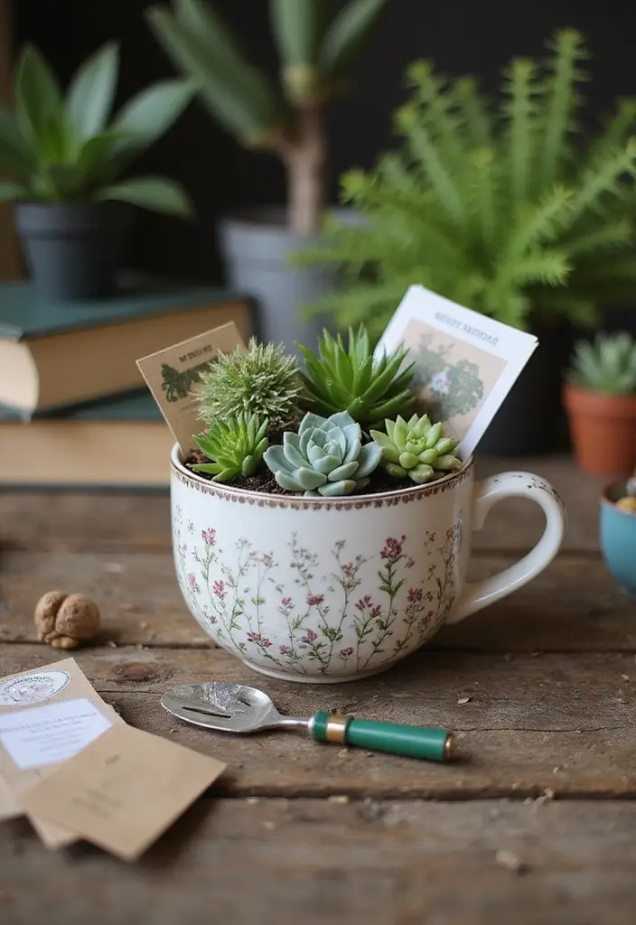 20 Creative Cup Gift Ideas Filled with Surprises - 3. Plant Parent’s Surprise
