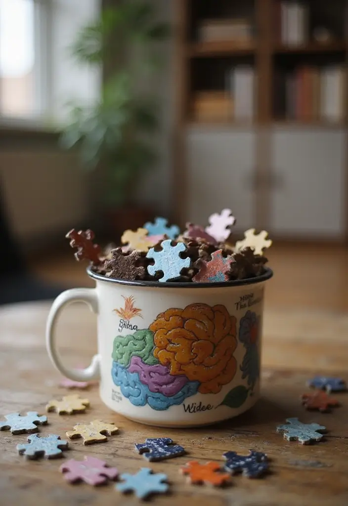 20 Creative Cup Gift Ideas Filled with Surprises - 15. Puzzle Lover’s Cup